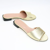 Шльопанці з золотого велюру Арт. 10-26/33