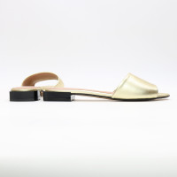 Шльопанці з золотого велюру Арт. 10-26/33