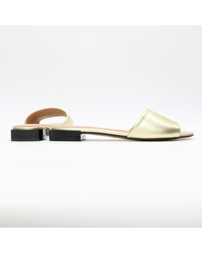 Шльопанці з золотого велюру Арт. 10-26/33