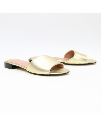 Шльопанці з золотого велюру Арт. 10-26/33