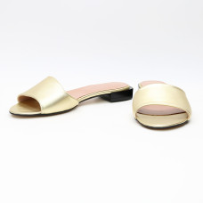 Шльопанці з золотого велюру Арт. 10-26/33