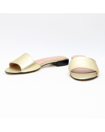 Шльопанці з золотого велюру Арт. 10-26/33