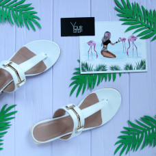 В'єтнамки з білої шкіри Арт. 10-32/33-2578