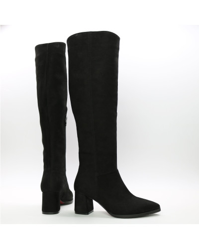 Класичні чоботи із чорного нубуку Арт. 657-14/47Ок