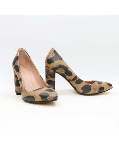 Туфлі-човники зі шкіри з принтом Арт. 35-1/24Ок