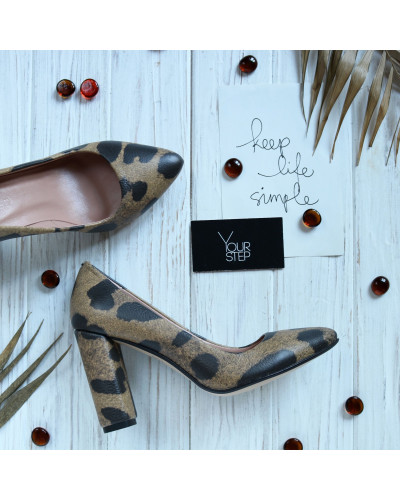 Туфлі-човники зі шкіри з принтом Арт. 35-1/24Ок