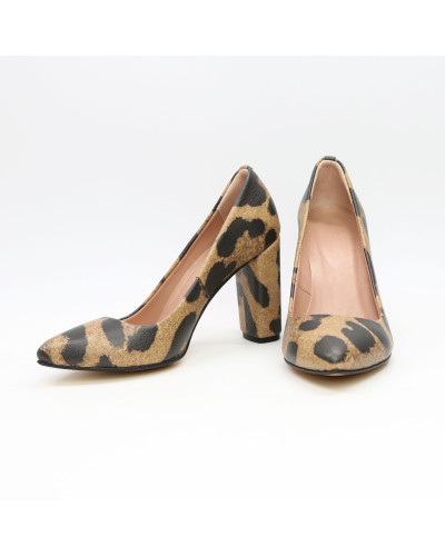 Туфлі-човники зі шкіри з принтом Арт. 35-1/24Ок