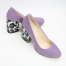 Туфли из лиловой замши на устойчивом каблуке Арт. 95-1/49Ок