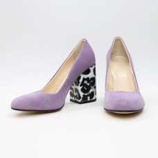 Туфли из лиловой замши на устойчивом каблуке Арт. 95-1/49Ок