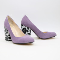 Туфли из лиловой замши на устойчивом каблуке Арт. 95-1/49Ок