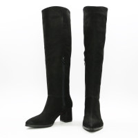 Класичні чоботи із чорного нубуку Арт. 657-14/47Ок