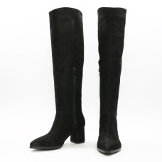 Класичні чоботи із чорного нубуку Арт. 657-14/47Ок