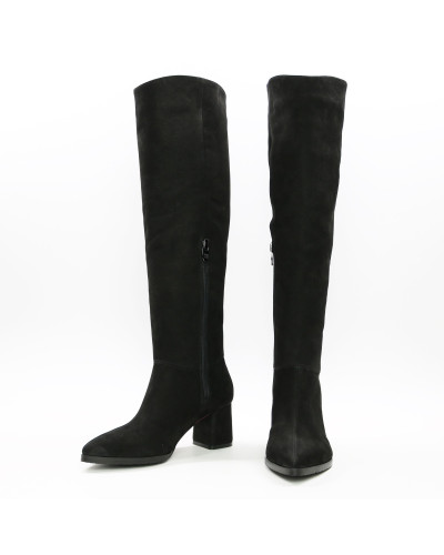 Класичні чоботи із чорного нубуку Арт. 657-14/47Ок