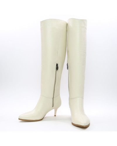 Шкіряні класичні чоботи на шпильці Арт. 657-14/36