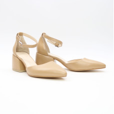 Босоніжки з карамельної шкіри з гострим носиком Арт. 657-4/w324Ок