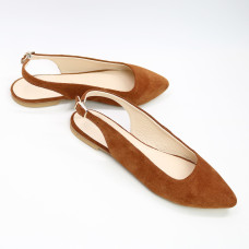 Слінгбеки з рудої замші з відкритою п’яткою — натуральна зручність на кожен день (Арт. 17‑5)