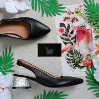 Чорні шкіряні слінгбеки Арт. 457-3/53Ок