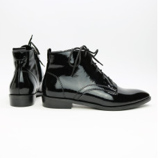 Ботинки из наплака черного цвета с острым носиком Арт. 104-1