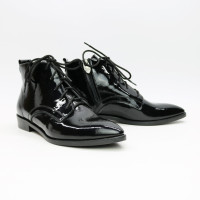 Ботинки из наплака черного цвета с острым носиком Арт. 104-1