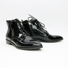 Ботинки из наплака черного цвета с острым носиком Арт. 104-1