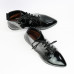 Ботинки из наплака черного цвета с острым носиком Арт. 104-1