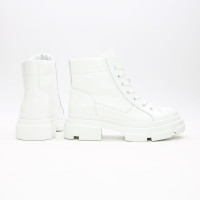 Ботинки со шнуровкой из матового лака белого цвета Арт. 51-3/260