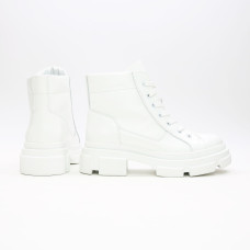 Ботинки со шнуровкой из матового лака белого цвета Арт. 51-3/260