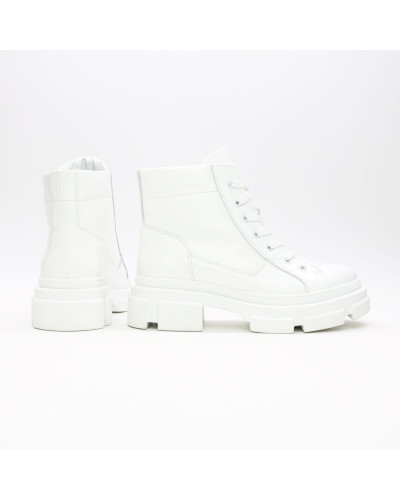 Ботинки со шнуровкой из матового лака белого цвета Арт. 51-3/260