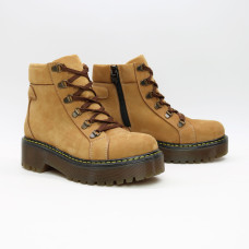 Ботинки со шнуровкой из нубука рыжего цвета Арт. As-4/22Р