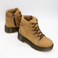 Ботинки со шнуровкой из нубука рыжего цвета Арт. As-4/22Р