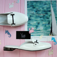 Белые лаковые мюли Арт. 156-2/33-2578