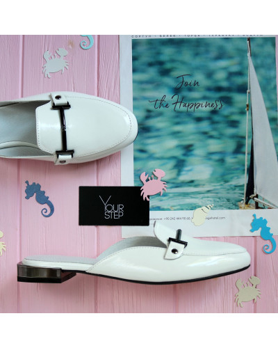 Білі лакові мюлі Арт. 156-2/33-2578