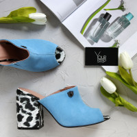 Мюлі із блакитної замші Арт. 95-10/49ОК