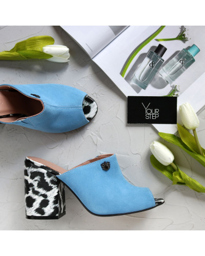 Мюлі із блакитної замші Арт. 95-10/49ОК