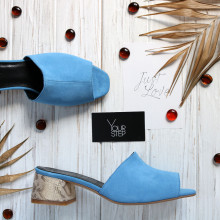 Мюлі із блакитної замші Арт. 456-2/53Ок(б/ф)