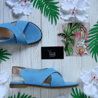 Сандали из голубой замши  Арт. 10-17Lib