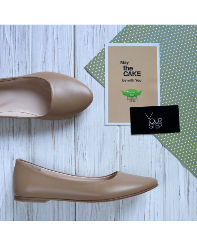 Балетки з карамельної шкіри Арт. 01-1