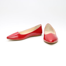 Червоні лакировані балетки з гострим носком — яскравий акцент щоденного стилю (Арт. 17-6)