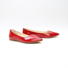 Червоні лакировані балетки з гострим носком — яскравий акцент щоденного стилю (Арт. 17-6)