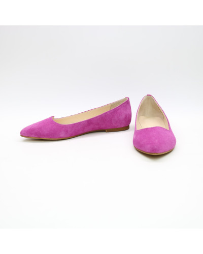 Яркие замшевые балетки в цвете фуксии (Арт.17‑6)