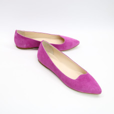 Замшеві балетки з гострим носком у кольорі фуксія — яскравий акцент для вашого стилю (Арт. 17‑6)