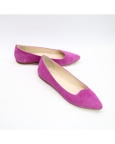Яркие замшевые балетки в цвете фуксии (Арт.17‑6)