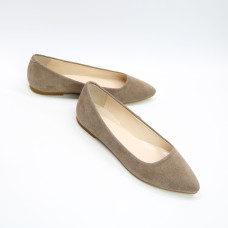 Балетки кольору капучино з гострим носом Арт.17-2