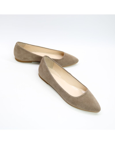 Балетки кольору капучино з гострим носом Арт.17-2