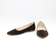 Замшеві шоколадні балетки з гострим носком — тепло, комфорт і чіткий силует (Арт. 17‑6)