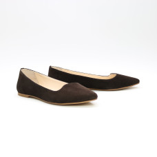 Замшеві шоколадні балетки з гострим носком — тепло, комфорт і чіткий силует (Арт. 17‑6)