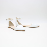 Босоніжки з білої шкіри з гострим носом Арт.: 17-3