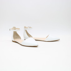 Босоніжки з білої шкіри з гострим носом Арт.: 17-3