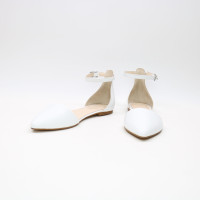 Босоніжки з білої шкіри з гострим носом Арт.: 17-3