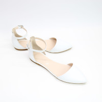 Босоніжки з білої шкіри з гострим носом Арт.: 17-3